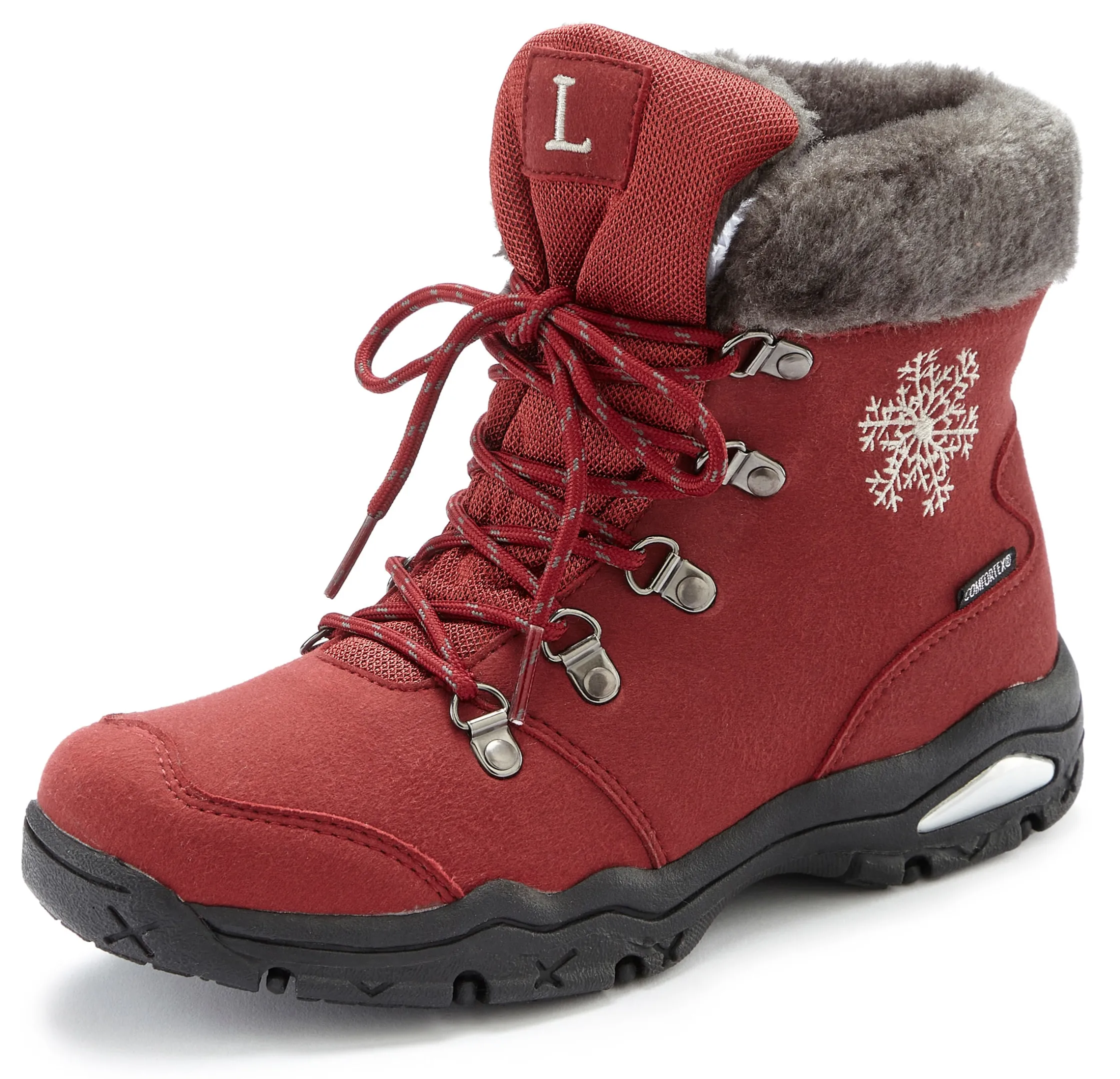 Stiefeletten|Stiefel|LASCANA Winterstiefelette dunkelrot