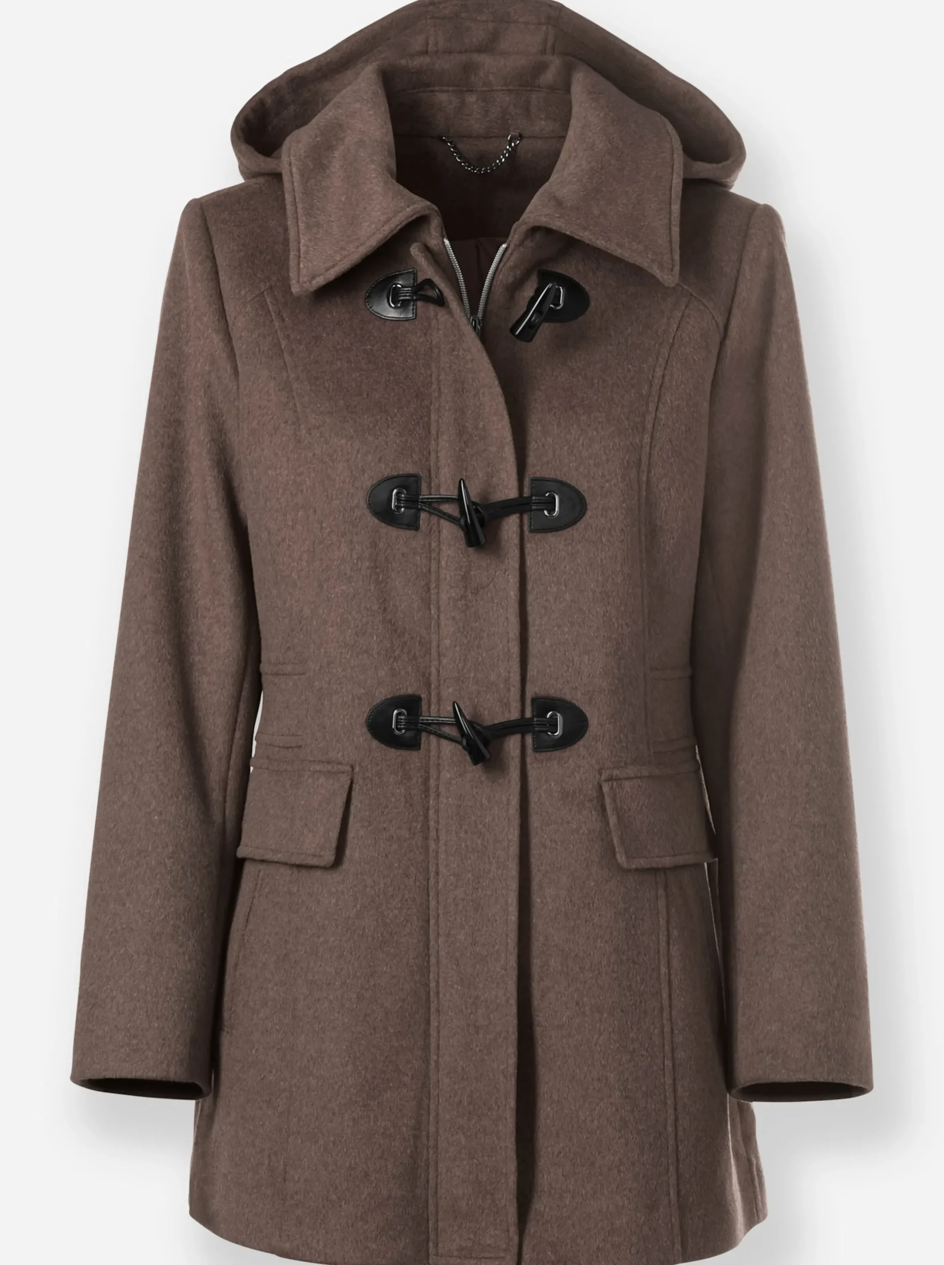 Jacken| Wolljacke aus Melange-Garn dunkeltaupe