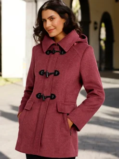 Jacken| Wolljacke aus Melange-Garn kirsche