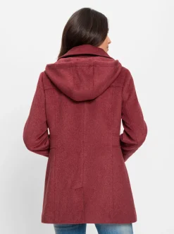 Jacken| Wolljacke aus Melange-Garn kirsche
