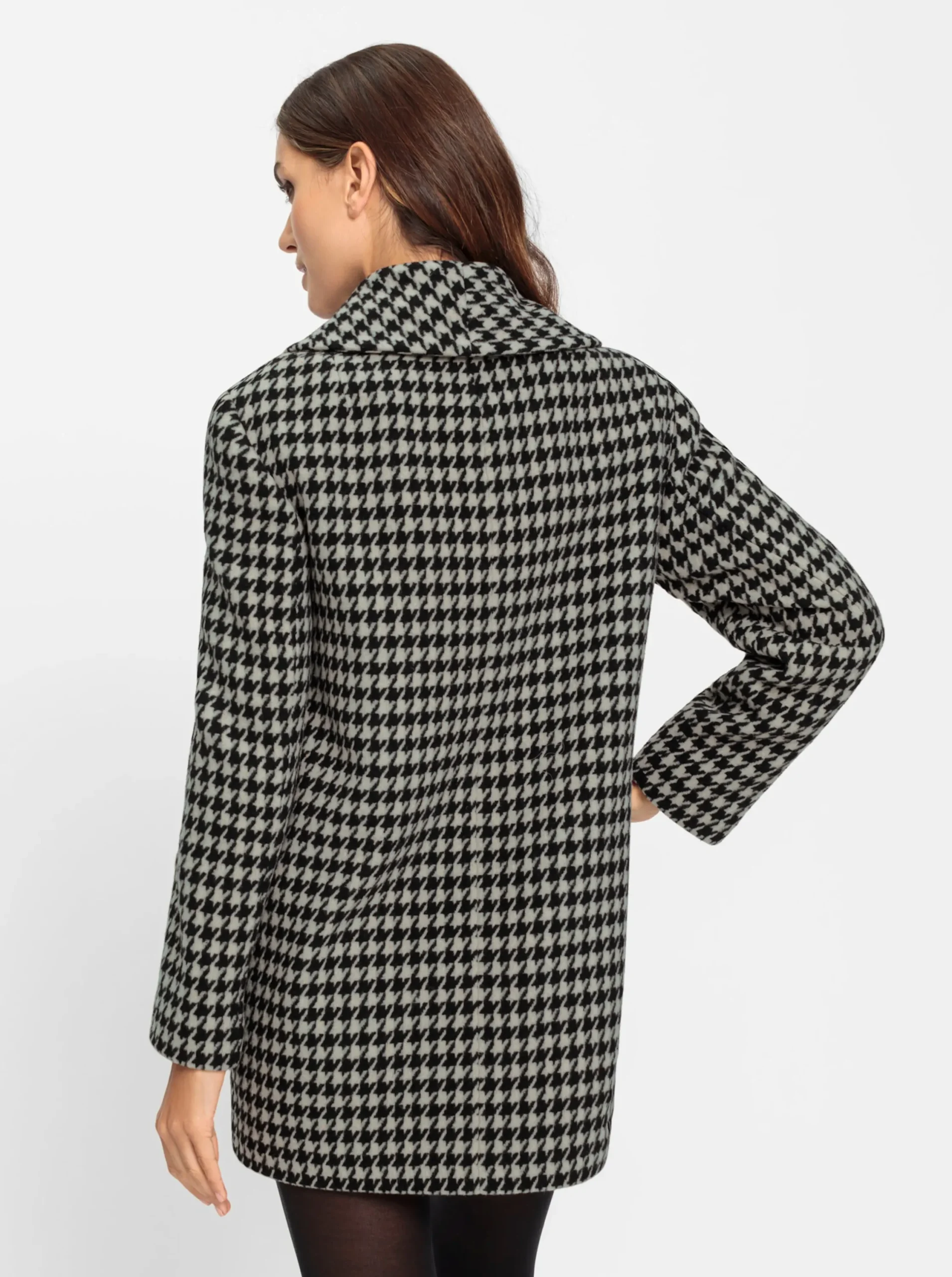 Jacken|heine Wolljacke mit Hahnentritt-Muster ecru-schwarz-gemustert