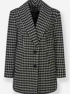 Jacken|heine Wolljacke mit Hahnentritt-Muster ecru-schwarz-gemustert